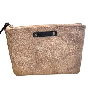 Kate Spade Mini Pouch Mavis Street Clutch in Pink Rose Gold Sparkle Glitter.